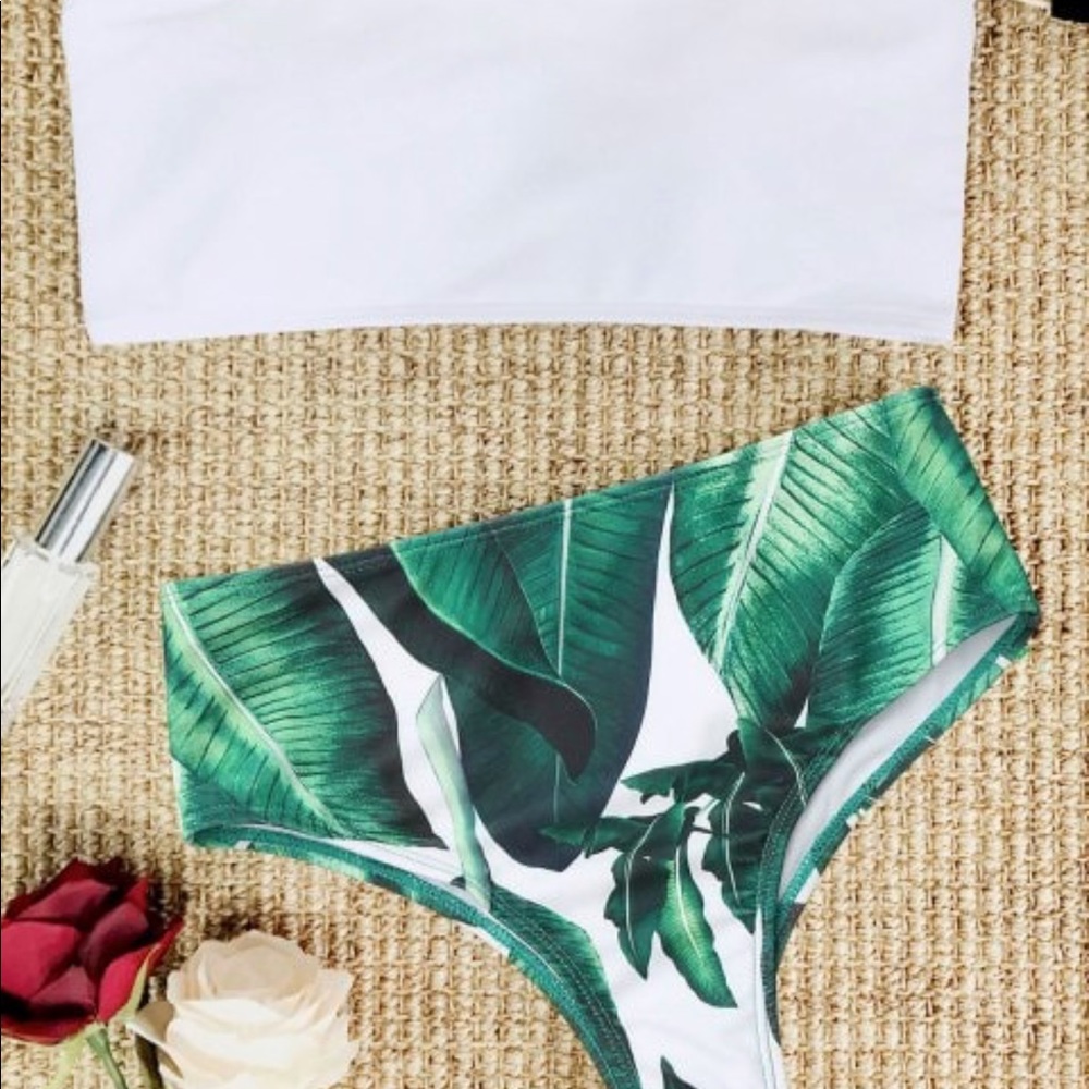 High waisted Zaful bikini Leaf print